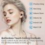 Wireless Earbuds Bluetooth 5.0 Headphones, IPX8 Waterproof Stereo Earbuds with Microphone, LED Battery Display 120H Playtime, Noise-Cancelling Headphones with Charging Case for Sports