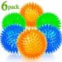 Squeaky Balls for Dogs Small, Fetch Balls for Dogs Rubber 6 Pack Bright Colors TPR Puppy Toys Dog Toy Balls Dog Squeaky Toys Spike Ball Dog Chew Toys for Small Dogs Pet Toys for Puppy Teething Toys