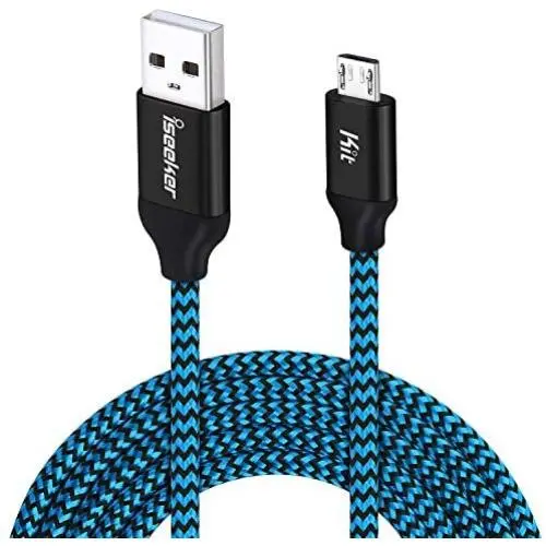 Micro USB Charger Cable, [15 Ft] Durable Extra Long USB 2.0 Charge Cord Compatible for Android/Windows/Smartphones/Samsung/HTC/Motorola/Nokia/LG/Tablet and More(Blue)