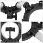 LED Fill Lamp Double Color Photographic Light Six Tubes Video Light with Phone Clip for Camera and Smartphone 3200K-5600k(US Plug)