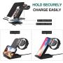 HUOTO Wireless Charger,2 in 1 Wireless Charging Dock with iWatch Stand for iWatch 5/4/3/2, 7.5w Qi Fast Charger for iPhone 11/11 Pro Max/XR/XS Max/XS/X/8/8P/Galaxy Note 10/S10/S9 (AC Adapter) (Black)