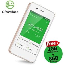 GlocalMe G3 4G LTE Mobile Hotspot, [Upgraded Version] Worldwide High Speed WiFi Hotspot with 1GB Global Initial Data, No SIM Card Roaming Charges International Pocket WiFi Hotspot MIFI Device (Gold)