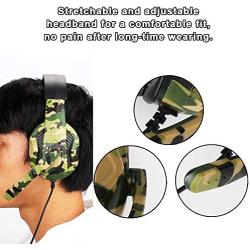 Mugast Gaming Headphones,3.5mm Head-Wearing Noise Cancellation Stereo Gaming Headset with Microphone,Adjustable Headband,for PS4/PC/Laptops/Mobile Phone (Camouflage)