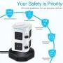 Surge Protector Tower GLCON Power Strip Tower Fast Wireless Charger + 4 USB 5V/5A Ports + 3000W 13A 6 Outlet Plugs + Charging Tower with 6ft Long Extension Cord for Home Office Surge Protector Tower GLCON Power Strip Tower Fast Wireless Charger + 4 USB 5V/5A Ports + 3000W 13A 6 Outlet Plugs + Charging Tower with 6ft Long Extension Cord for Home Office