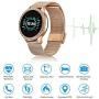 LIGE Smart Watch with Heart Rate Monitor Blood Pressure Sleep Monitor Smart Bracelet IP68 Waterproof Step Tracker Calorie Counter Fitness Tracker Watch Diamond Gold Mesh for Men Ladies