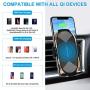 Wireless Car Charger, HonShoop Auto-Clamping 10W 7.5W Fast Charging Car Phone Holder Air Vent Compatible with iPhone X/XR/Xs/Xs Max/8/8 Plus ect(Glod)