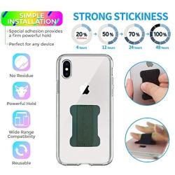 [2pc] Finger Strap Phone Holder - Ultra Thin Anti-Slip Universal Cell Phone Grips Band Holder for Back of Phone (Dark Green)