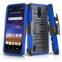 CasemartUSA Phone Case for [Nokia C2 Tennen/Nokia C2 Tava (Cricket Wireless)], [Refined Series][Blue] Shockproof Cover with Built-in Kickstand & Belt Clip Holster for Nokia C2 Tennen / C2 Tava