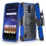 CasemartUSA Phone Case for [Nokia C2 Tennen/Nokia C2 Tava (Cricket Wireless)], [Refined Series][Blue] Shockproof Cover with Built-in Kickstand & Belt Clip Holster for Nokia C2 Tennen / C2 Tava