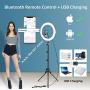 Selfie Ring Light with Tripod Stand, SONATA 10” LED Ring Light with 3 Light Modes 10 Brightness, Dimmable Makeup Light for YouTube TIK Tok Live Streaming Compatible for iPhone Android Phone