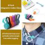 SUNFICON 6 Pack Magnetic Cable Clips Cable Organizers Earbuds Cords Winder Bookmark Clips Whiteboard Noticeboard Fridge Magnets USB Cable Manager Keeper Wrap Ties Straps for Home Kitchen,Office,School