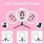 Ring Light with Tripod Stand, FURANDE 10" Selfie Ring Light & Phone Holder 3 Adjustable Light Modes and 10 Dimmable Brightness, LED Camera Light for YouTube Video Live Stream Makeup Photography