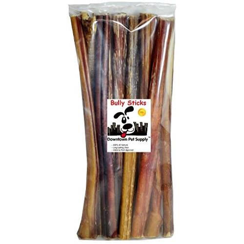 Downtown Pet Supply 12" Bully Sticks - Large Select Thick - Dog Chew Treats, Natural Beef Chews Makes Great Dental Dog Treats (12 inch)