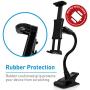 Macally Adjustable Gooseneck Tablet Holder & Phone Clip - Works with Phones & Tablets up to 8” - Flexible Phone Holder & Tablet Mount with Clip On Clamp for Desks up to 1.75” Thick (CLIPMOUNT),Black