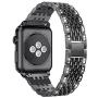 Mtozon Bands Compatible with Apple Watch Band 42mm 44mmmm Series 5/4/3/2/1, Replacement Metal with Rhinestone Bling Bracelet Wristband Women, Black