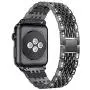 Mtozon Bands Compatible with Apple Watch Band 42mm 44mmmm Series 5/4/3/2/1, Replacement Metal with Rhinestone Bling Bracelet Wristband Women, Black Mtozon Bands Compatible with Apple Watch Band 42mm 44mmmm Series 5/4/3/2/1, Replacement Metal with Rhinestone Bling Bracelet Wristband Women, Black