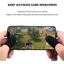 Newseego Mobile Game Controller Finger Sleeve Sets [6 Pack], Anti-Sweat Breathable Full Touch Screen Sensitive Shoot Aim Joysticks Finger Set for PUBG/Knives Out/Rules of Survival-Black