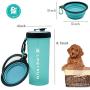 LIFE4FUN Dog Water Bottle for Walking and Food Container 2 in 1 with Dog Water Bowl Collapsible, Travel Dog Water Dispenser for Pets, (XL Size, Blue)