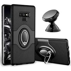 Samsung Galaxy Note 9 Case - eSamcore Ring Holder Kickstand Cases + Dashboard Magnetic Phone Car Mount [Black]