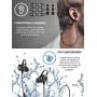 Gennubi Bluetooth Earbuds Wireless Magnetic Headset Sport Earphones for Running IPX7 Waterproof Headphones 10 Hours Playtime High Fidelity Stereo Sound and Noise Cancelling Mic 1 Hour Recharge Black