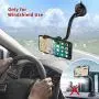 IPOW Upgraded No Glue Car Phone Mount Windshield with Strong Suction, Long Arm Cell Phone Holder for Car with X-Shaped Clamp Fits Thick/Irregular Phone Case IPOW Upgraded No Glue Car Phone Mount Windshield with Strong Suction, Long Arm Cell Phone Holder for Car with X-Shaped Clamp Fits Thick/Irregular Phone Case