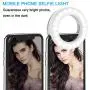 Selfie Ring Light, MercuryGo Rechargeable Portable Clip on 40 LED Circle Light with 3 Light Modes for iPhone/Android Smart Phone Photography, Camera Video Recording, Vlog