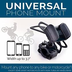 Metal Bike & Motorcycle Phone Mount - for Any Smartphone (iPhone 11 Pro, Xr, Xs Max, S20). Unbreakable Handlebar Cell Phone Holder for Bike & Bicycle