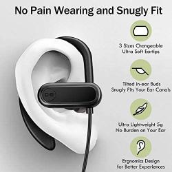 Sport Headphones with Microphone, Running Earbuds with Wrap-Around Ear Hooks, Ideal for for Workout Gym Exercise, Wired Earphones with 3.5mm Plug Compatible with Smartphone Tablet PC, CGS-W3