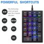 MOTOSPEED Mechanical Numeric Keypad USB Wired 21 Keys Mini Numpad Portable Keypad RGB Backlight Gaming Keypad Extended Layout for Cashier