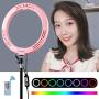 Selfie Ring Light with Tripod Stand with Phone Holder for, Live Stream,Self-Portrait Shooting (Pink,1 X Fill Light +1 X Mobile Phone Clip +1 X Remote Control, 11.8in)