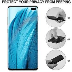 [2 Pack] Galaxy S10 Plus Privacy/HD Screen Protector, Anti-Spy Flexibel Film TPU Screen Protector for Galaxy S10 Plus 6.4 Inch 2020 [Support Fingerprint ID] [Case Friendly] [Full Coverage] - Black