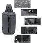 Sling Bag for Men Chest Bag for Teens Single Shoulder Bag Casual Daypack Crossbody Bag PU Sling Backpack Sport Daypack
