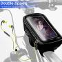 Wanfei Bike Phone Top Tube Bag Bicycle Cell Phone Mount Holder Bag Case with Touch Screen Waterproof Front Frame Storage Bag for Phone Below 6.5 Inch