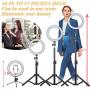 10" Ring Light with High 57" Light Stand Double stents with Tripod Stand and Phone Holder, Dimmable Desk Makeup Ring Light,for iPhone/YouTube Video Live Stream Equipment/Photography/Makeup/Vlog