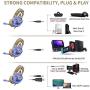 KOTION Each G9000 Gaming Headset for PS4,PC,Xbox One,Professional Noise Lsolation, Over Ear Headphones with Mic,LED Light,Bass Surround,Soft Memory Earmuffs,Gaming Headphones-Camo