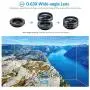 (2020 New) Phone Camera Lens, 198°Fisheye Lens, 15X Macro Lens and 0.63X Wide Angle (Screwed Together), Clip on Cell Phone Lens Kit for TIK Tok Video, Compatible with iPhone, Most Android Phones