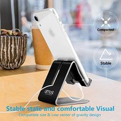 Desk Cell Phone Stand Holder Aluminum Phone Dock Cradle Compatible with Switch, All Android Smartphone, for iPhone 11 Pro Xs Xs Max Xr X 8 7 6 6s Plus 5 5s 5c Charging, Accessories Desk (Black)