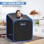 COSTWAY Portable Steam Sauna, 2L Folding Home Spa Sauna Tent for Weight Loss, Detox Relaxation at Home, Personal Sauna with 9 Temperature Levels, Timer, Remote Control, Foldable Chair (Black)