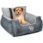Dog Car Seat,Puppy Booster Seat Dog Travel Car Carrier Bed with Storage Pocket and Clip-on Safety Leash Removable Washable Cover for Small Dog