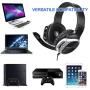 SADES R17 Gaming Headset for PS4 Controller,Xbox One,PC,Laptop,Mac,Tablet,Smartphone,Over Ear Noise-canceling Gaming Headphones with Mic for Nintendo Switch Games(Black&Silver)