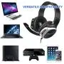 Sades Stereo Gaming Headset for Xbox One PS4 PC,Surround Sound Over-Ear Headphones Anti-Noise Mic,Volume Control Laptop, Mac,Smartphone, iPad -(R17 Black Silver)