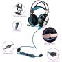 KOTION EACH GS700 3.5mm Gaming Game Headset Headphone Earphone Headband with Mic Stereo Bass LED Light for PS4 PC Computer Laptop Mobile Phones (Blue)