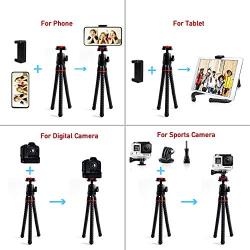 Phone Tripod LINKCOOL 360 Degree Rotation Flexible Octopus Travel Tripod for iPhone/Smartphone/Ipad/DSLR/Sports Action Camera with Bluetooth Wireless Remote Shutter - Black