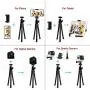 Phone Tripod LINKCOOL 360 Degree Rotation Flexible Octopus Travel Tripod for iPhone/Smartphone/Ipad/DSLR/Sports Action Camera with Bluetooth Wireless Remote Shutter - Black