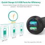 Quick Charge 3.0 Car Charger RAVPower 40W 3A Car Adapter with Dual Qc USB Ports Compatible with Galaxy S10+ S9+ S8+ Note 10+ Note 9+ Note 8, iPhone 11 Pro Max X XR XS Max and More (Black)