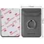 Phone Card Holder with Ring Grip for Back of Phone,Adhesive Stick-on Credit Card Wallet Pocket for iPhone,Android and Smartphones (Metal)