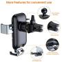 VANMASS Wireless Car Charger Mount, Automatic Clamping Gravity Sensor Car Phone Mount, 10W 7.5W Qi Fast Charging Air Vent Phone Holder Compatible with S10 S9 Note 10 9, Phone 11 Pro Max Xs XR X 8