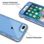 iPhone 8 Plus Case, iPhone 7 Plus Case, Anuck Crystal Clear 3 in 1 Heavy Duty Defender Shockproof Full-Body Protective Case Hard PC Shell & Soft TPU Bumper Cover for iPhone 7 Plus/8 Plus - Clear Blue