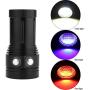 CHICIRIS LED Diving Flashlight, Waterproof Underwater Photography Fill Light with 6 Lighting Modes and Bracket Stand, Diving 100m Torch Lamp for Outdoor Underwater Photography, Shooting