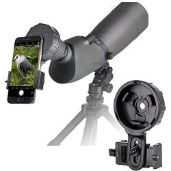 Gosky Telescope Phone Adapter Quick Aligned Cell Phone Digiscoping Adaptor Mount - Compatible with Spotting Scope Binoculars Monocular, Fit Almost All Brands of Smartphones (Big Type)